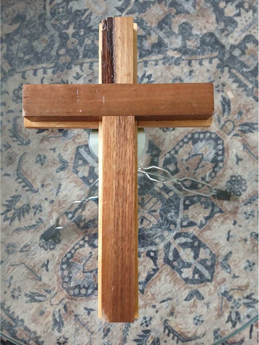 Handmade Solid wood hanging Cross wall decor 12x8.5”